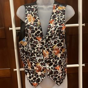 Vintage 90s Flintstones Leopard Print Vest